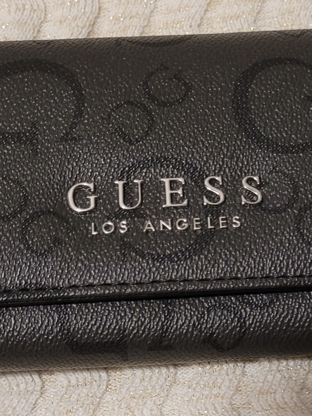 Guess Black Women's Wallet with Raised Logo Detail